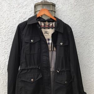 BURBERRY BRIT CINCH WAIST BLACK TRENCH COAT